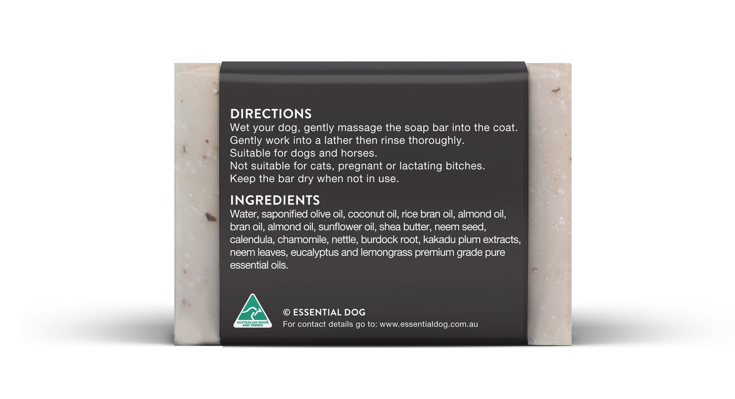 Solid Dog Shampoo Bar: Neem Seed, Lemongrass & Eucalyptus