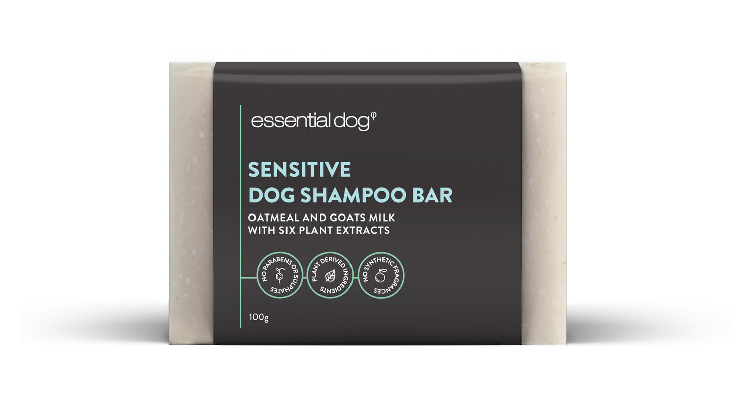 Festes Hundeshampoo (sensitiv): Haferflocken, Lavendel und Geranie