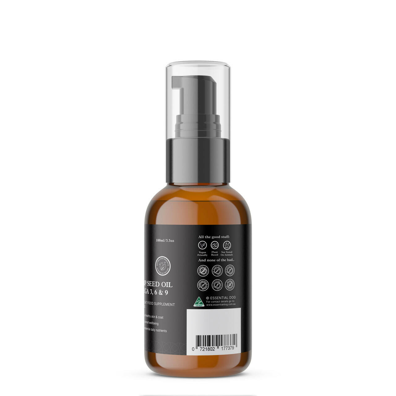 100% Raw Hemp Seed Oil: Skin, Coat & Stress Formula