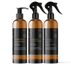 Gift set for dogs featuring natural shampoo, conditioner, and scratch spray ideal for sensitive skin care