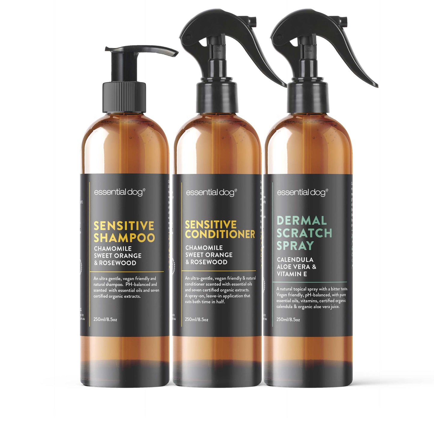 Hundeshampoo, Spülung und Hautkratzspray (empfindlich)