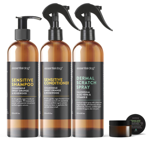 Sensitive Pack 3: Dog Shampoo, Conditioner, Balm & Dermal Scratch Spray